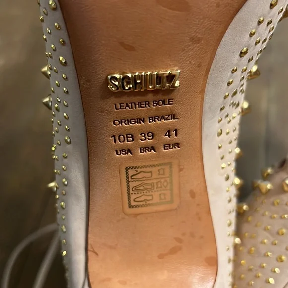 Schutz “Arieli” Lace Up Studded Pumps Size 10B - Picture 7 of 9